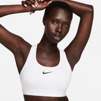 Nike Swoosh Medium Sports Bra for Women, White, Size XXL