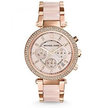 Michael Kors Parker MK5896 Ladies Chronograph Watch in Rose Gold with Pink Dial