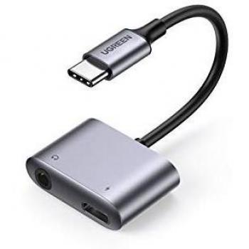 UGREEN Adaptador USB C a Jack 3.5 mm DAC Chip, Adaptador Auriculares Tipo C con PD 30W Carga Compatible con iPad Pro, Galaxy S22/S21/S20, Huawei P40/P30 Pro, Xiaomi 12 Pro/12/Redmi Note 11/Mi 10