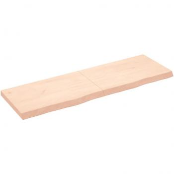 Estante de pared de madera maciza de roble tratada 160x50x(2-6) cm, color natural, marrón claro y marrón oscuro, mueble de almacenaje estantería para oficina, estudio y dormitorio