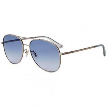Police Men's Sunglasses SPL777N 08L7 Shiny Grey Gold Blue Gradient Metal - One Size