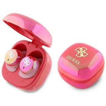 Auriculares True Wireless Guess 4G Logo Mini Fucsia con ANC y 24h de batería