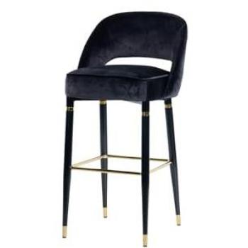 Taburete de Velvet Negro Norfolk 51x53x102 cm - Comodidad, Durabilidad y Estilo