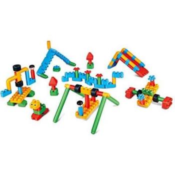 PolyM 760011 Aventura Parte Espacio Niños Pequeños de Juguete, Flexible y rundkantige Ladrillos