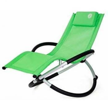 Silla mecedora infantil O'SUN - cómoda y divertida - 128 x 58 x 65 cm - Verde