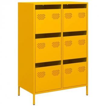 Aparador de Acero Amarillo Mostaza 68x39x101,5 cm
