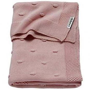 Meyco Manta de Bebé Rosa 75 x 100 cm, Tejido Knots, 1.0 TOG, 100% Algodón, Transpirable y de Fácil Cuidado