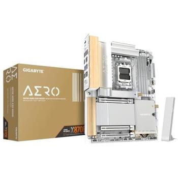 Placa Base Gigabyte X870E AERO X3D WOOD ATX - Soporta AMD Ryzen 9000, VRM Digital 16+2+2 Fases, DDR5 hasta 9000Hz (OC), 2