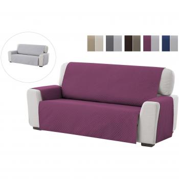 textil-home Funda Cubre Sofá Adele, 2 Plazas, Protector para Sofás Acolchado Reversible. Color Malva