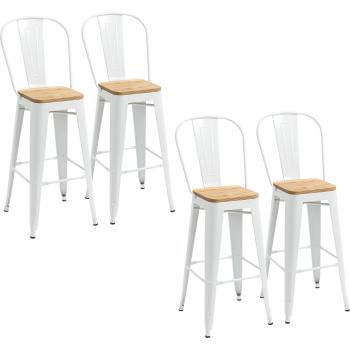 Taburetes Altos de Cocina Apilables con Respaldo