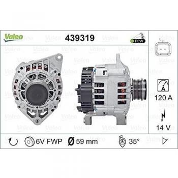 Alternador VALEO 439319 - 120A, 14V, 6 Estrías, Dirección Horaria para Renault y Volvo
