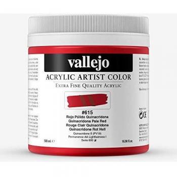 Vallejo : Artist Acrylic Paint : 500ml Pot : Quinacridone Pale Red