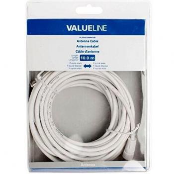 Quick F-Male to F-Male Antenna Cable 10m White