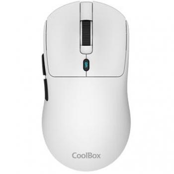 Mouse Gaming Inalámbrico Coolbox W03 Ultraligero Blanco 10000 DPI con Triple Conexión y Sensor Pixart 3325