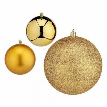 Set de Bolas de Navidad Dorado Plástico 12 x 13 x 12 cm (6 Unidades)