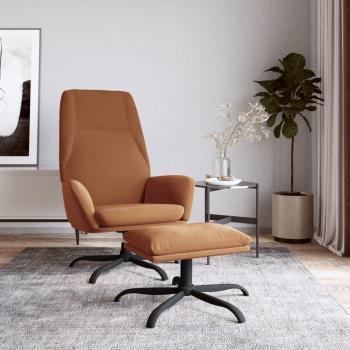 Sillón de relax con taburete tela de microfibra gris taupé