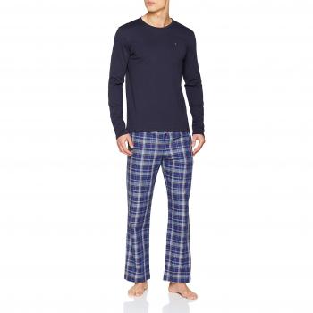 Tommy Hilfiger Woven Set LS, Pijama para Hombre, Rosa