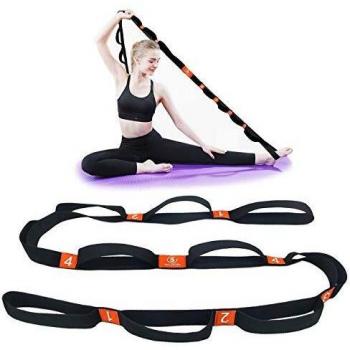 5BILLION Correa Yoga & Stretch Strap - Ancho de 4cm - Yoga Strap para Yoga Caliente, Terapia Física, Mayor Flexibilidad & Aptitud - Múltiples Lazos de Agarre
