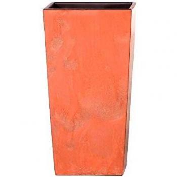 Maceta Alta 19 L Prosperplast Urbi Square Effect de plástico con depósito en Color Terracota, 44,9