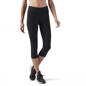 Reebok Mesh 3/4 Tight Mallas, Mujer, Negro