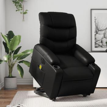 Sillón de masaje elevable eléctrico de cuero sintético en colores negro, crema y marrón, ideal para dormitorio, cómodo y relajante