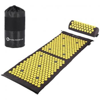 Esterilla de acupresión HMS AKM04 Premium con cojín, color negro y amarillo, unisex adulto