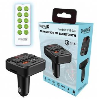 Transmisor de Coche Digivolt FM-932 FM Bluetooth V5.0 + EDR USB QC 3.0 + USB 3.1A