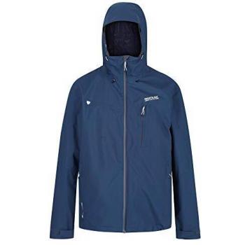 Regatta Birchdale, Impermeable Y Transpirable con Capucha Sellada para Senderismo de Rendimiento Activo Jackets Waterproof Shell, Hombre, Dark Denim, XXXL