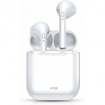 XDE Auriculares Bluetooth Inalámbricos Tactiles, Mini Auriculares Inalámbricos Bluetooth 5.0, Auriculares con Micrófono para Moviles 360H en Espera Compatible con Moviles