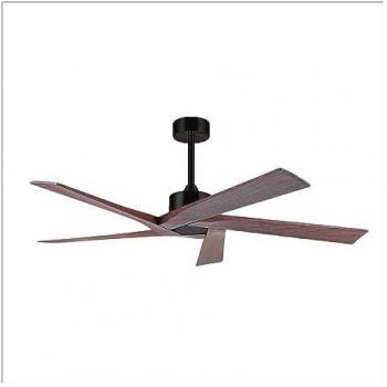 Ventilador de Techo DC Nadir Negro/Nogal Sin Luz 5 Aspas 142,2 cm con Control Remoto y Temporizador