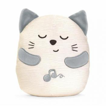 Chicco Gatito Dulce Ronroneo - Peluche Suave Interactivo para Niños, Efecto Relajante y Vibración, Forma de Almohada, con Música Clásica, Lavable, 0 Meses