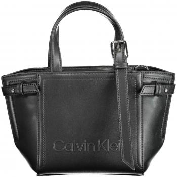 Calvin Klein Eco-Friendly Chic Black Tote Bag with Zip Closure and Removable Strap
