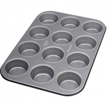 Molde para Muffins Dr. Oetker, 12 Cavidades, Antiadherente, Acero inoxidable