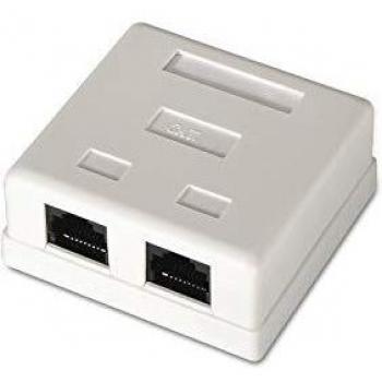 AISENS A139-0302 - Roseta de Superficie RJ45, Color Blanco