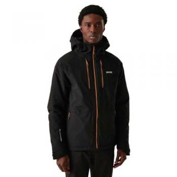 Chaqueta impermeable y acolchada Regatta Highton Stretch III para hombre, negra/fox, talla L