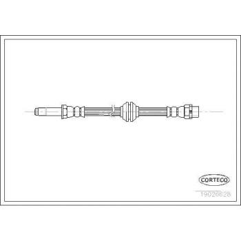 Latiguillo de freno CORTECO 19026628 - manguera de freno, longitud: estándar, material: goma, presión máxima: alta resistencia, compatible con vehículos específicos