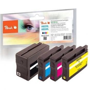 Pack Ahorro Peach de 4 Cartuchos XL (Negro, Cian, Magenta, Amarillo) Compatible con HP 932XL y 933XL para OfficeJet 6100, 6600, 6700 y más