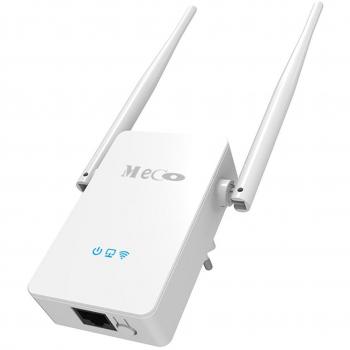 MECO 300Mbps WiFi Repetidor Wifi Amplificador de la Señal Rango cf-wr302s Compatible con Repetidor / Modo de Acceso / Modem Routers con Antena 2x5dBi Blanco