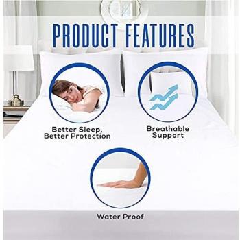 Utopia Bedding Impermeable Funda De Colchón 90 x 190 x 30 cm con Cremallera, Protector De Colchón a Prueba De Chinches Y Ácaros