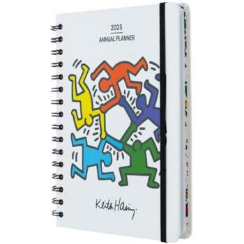 Agenda Anual 2025 Semana Vista A5 Keith Haring con ilustraciones y pegatinas