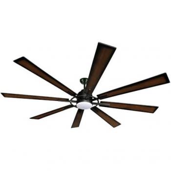 Ventilador DC Fusion 24W Negro/Roble 8 Aspas Regulable con Intensidad de 2950lm y Tres Temperaturas de Luz (3000K, 4000K, 6000K), Control Remoto,
