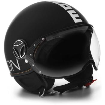 Momo Design - Casco Demi Jet Fighter EVO, Color Negro Mate y Blanco, Talla S