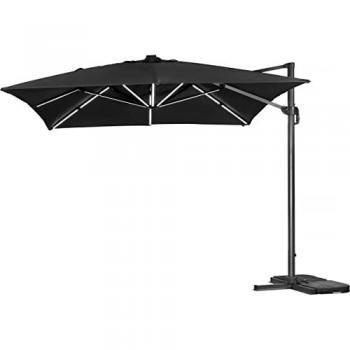 Parasol de jardín LED Alu Sun 3 Luxe - Cuadrado - 3 x 3 m - Negro