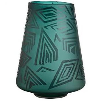 Adda Home Florero Decoración Cristal 27x27x36 Cm - Negro / Gris - Complemento Perfecto para Cualquier Hogar