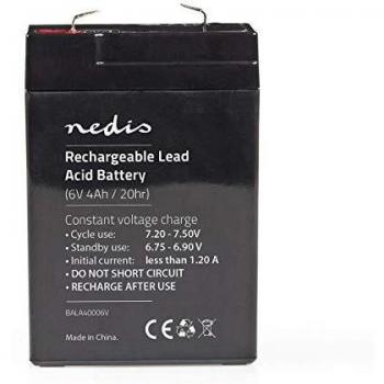 6V 4Ah Rechargeable Lead Acid Battery - Sealed Gel Type, 4000 mAh