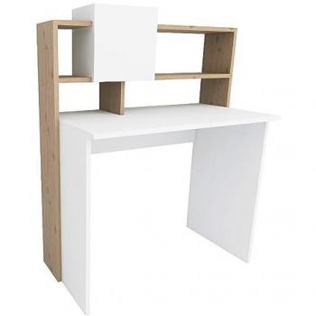 Escritorio Blanco-Roble Zafiro 117,8x93,6x60 cm - Tablero de Aglomerado con Melamina de 18 mm