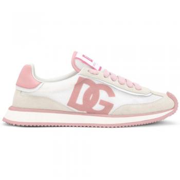 Dolce & Gabbana Women's DG Cushion Leather Sneakers, Pink, Size 41 (11 US), Multicolor