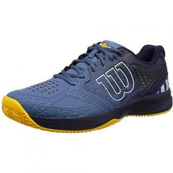 Wilson Kaos Comp 2.0 CC, Zapatilla de Tenis para Tierra Batida, tenistas de Cualquier Nivel Hombre, Azul/Azul/Dorado, 48 EU