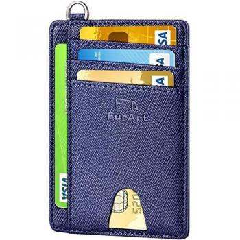FurArt Slim Minimalist Wallet, Front Pocket Wallets, RFID Blocking, Credit Card Holder with Disassembly D-Shackle