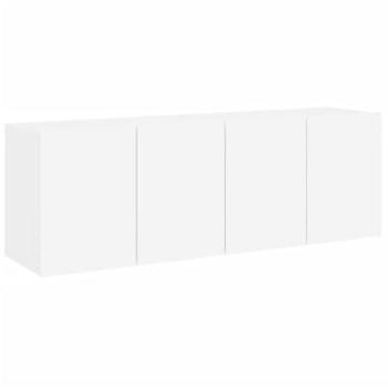 Mueble TV de pared multimedia 2 piezas 60 x 30 x 41 cm blanco